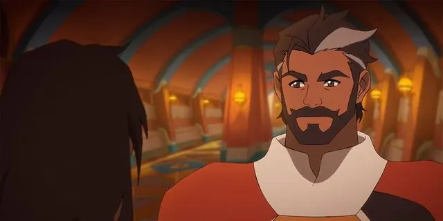 Captain Karthik (Akshay Khanna), airbending captain of Ellora's guard, in an ornate hall