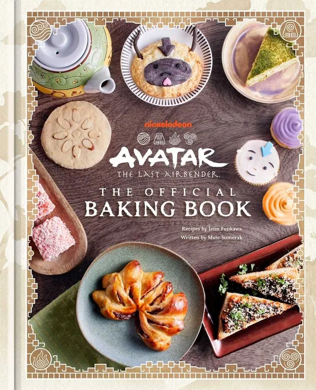 Cover of Avatar: The Last Airbender: The Official Baking Book (Jenn Fujikawa): Appa macaroons, buns and pastries around the title